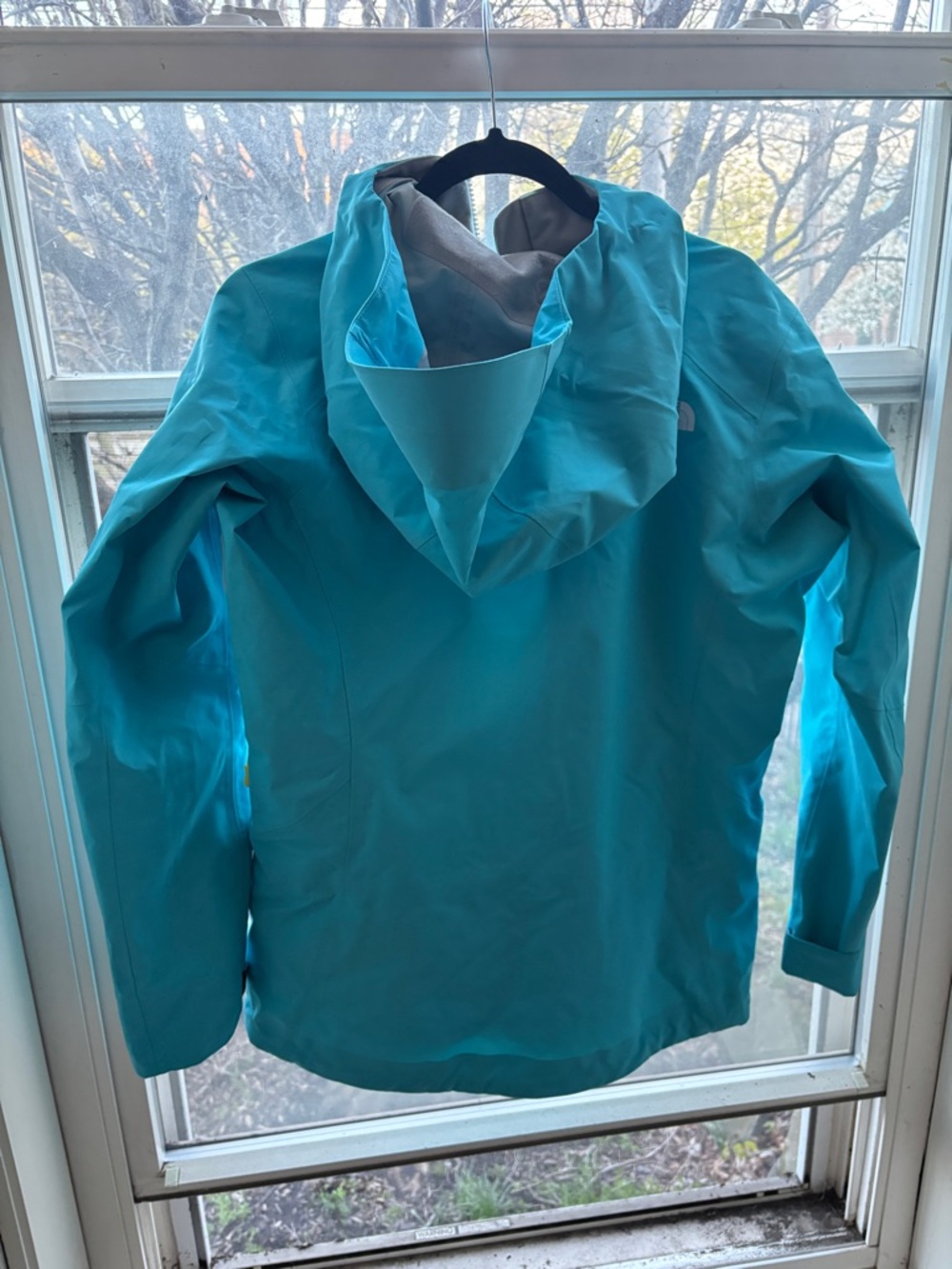 North Face Summit Series Women's M Shell Jacket Aqua Blue Yellow Zip Technical - Picture 8 of 11